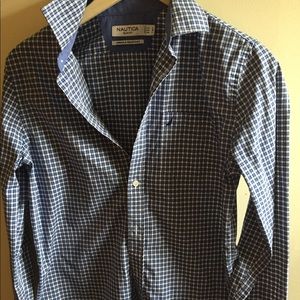 Men’s blue plaid shirt nautica small s